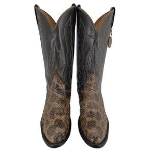 Vintage Anaconda Snakeskin Tony Lama Mens 9E Gold Label Cowboy Western Boots CBC